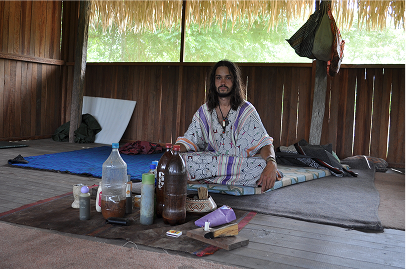 Early in the path of shamanism, after a ceremony in the small maloka of Suipino.