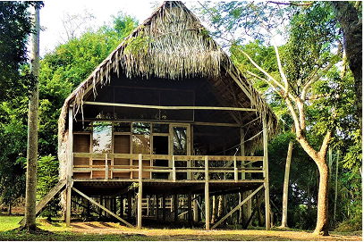 Ani-Nii-shobo- The private cabins along the water, both isolated and remote but remaining connected to the main home in the centre of the lodges.